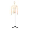 GXFWJD Flat Shoulder Female Dress Form Mannequin Torse Body with Head and Arms Linen Cover Manikins Height Adjustable Tripod Stand for Dress Jewelry Display (Color : Black) view 1
