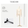 GXFWJD Flat Shoulder Female Dress Form Mannequin Torse Body with Head and Arms Linen Cover Manikins Height Adjustable Tripod Stand for Dress Jewelry Display (Color : Black) view 4