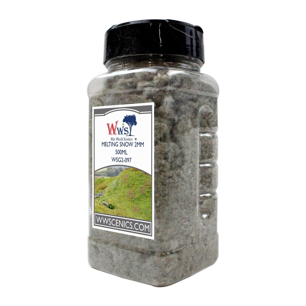 WWS War World Scenics WWScenics | 2mm Melting Snow Scatter | 500ml Can | WSG2-097 | Realistic Model Scenery Material
