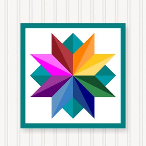 BARN QUILT Block Outdoor Square BQ034-05 | 6 SIZES | Outside Pattern | Wall Art | Yard Art | Barn Quilt Sign | Farm Quilt Design (34" x 34" 1 sided)