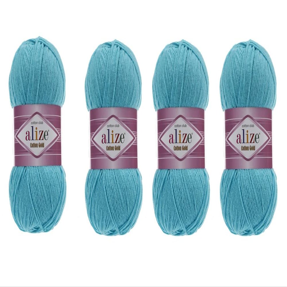 4 Skeins 55% Cotton 45% Acrylic Yarn Alize Cotton Gold Thread Crochet Hand Knitting Art Lot of 400 gr 1444 yds (287)