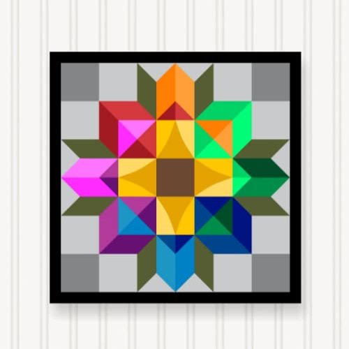 BARN QUILT Block Outdoor Square BQ102 | 6 SIZES | Outside Pattern | Wall Art | Yard Art | Barn Quilt Sign | Farm Quilt Design (11.5" x 11.5" 1 sided)