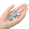 Adabele 4pcs Natural Turquoise Blue Howlite Healing Round Gemstone Pendant Drop for Women Men Craft Jewelry Making G2P-K8 view 2