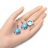 Adabele 4pcs Natural Turquoise Blue Howlite Healing Round Gemstone Pendant Drop for Women Men Craft Jewelry Making G2P-K8 view 4