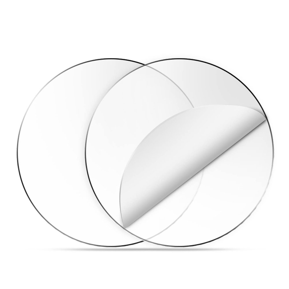 Gartful 2pcs Transparent Acrylic Sheet Circle - 10 inch, 0.12" Thick Plexiglass Discs Panel, Clear Plastic Round Blank Board for Picture Frame, Table Signs, Cake Board, Art Crafts, DIY Ornament