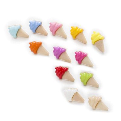 50pcs Ice Cream Nylon Buttons Clothing Home Sewing Scrapbooking Decor Card Making DIY 20x13mm (Size : 13mm)