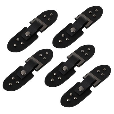 Wakauto Duffle Coat Toggle Fasteners 5 Pairs Sew on Toggle Closure Buckle Cloak Clasp Fasteners Sew- On s Button PU Leather Snap for Shawl Accessories Black Coat Fasteners