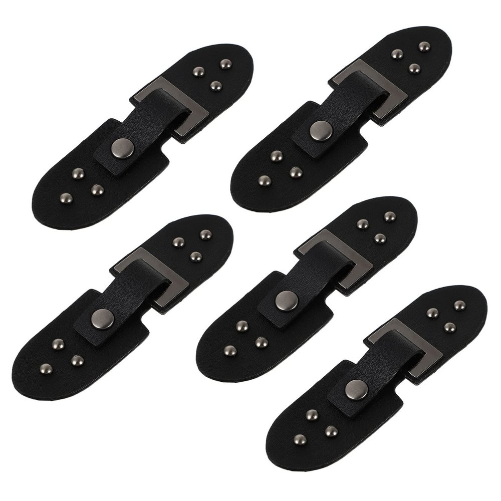 Wakauto Duffle Coat Toggle Fasteners 5 Pairs Sew on Toggle Closure Buckle Cloak Clasp Fasteners Sew- On s Button PU Leather Snap for Shawl Accessories Black Coat Fasteners