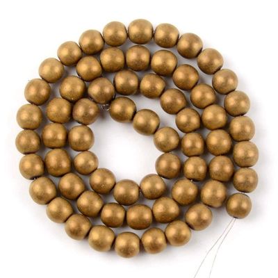 Gfsdjalkj Dull Polished Matte Gold Hematite Natural Round Loose Beads 15" 39cm Strand Pick 4-10m Spacer Beads for Bracelet Jewelry Making Handmade Crafts (Item Diameter : 10mm)