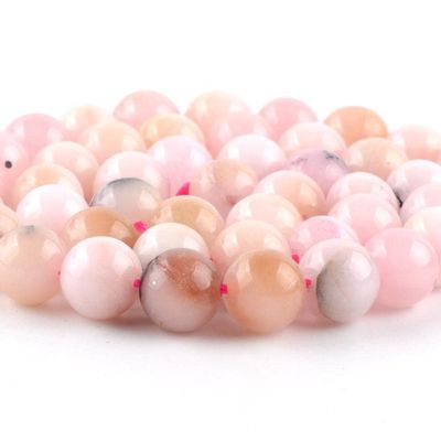 Gfsdjalkj Pink Opal Stone Natural Stone Round Beads Spacer Loose Beads for Jewelry Making 6mm8mm10mm DIY Bracelet Jewellery 15" 39cm Handmade Crafts (Item Diameter : 8mmAbout46pcs)