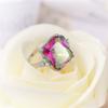 HaoMo 925 Sterling Silver Vintage Blue Zircon Solitaire Ring Blue Sapphire Topaz Ring Amethyst Rainbow Gemstone Ring Women Wedding Fashion Jewelry HM350 (Rainbow, 7) view 2