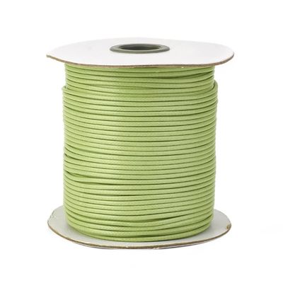 Cheriswelry 174 Yards/Roll 1.5mm Yellow Green Waxed Cord Korean Polyester Jewelry Beading Threads String Round Knotting Braiding Cord with Spool for DIY Bracelet Necklace Jewelry Making