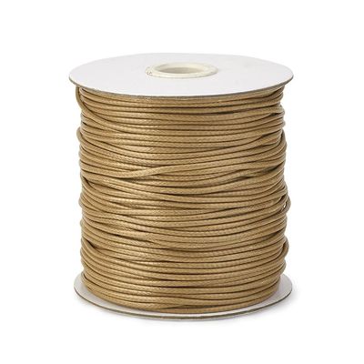 Cheriswelry 174 Yards/Roll 1.5mm Waxed Cord Korean Polyester Jewelry Beading Threads String Round Knotting Braiding Cord with Spool for DIY Bracelet Necklace Jewelry Making(Camel)