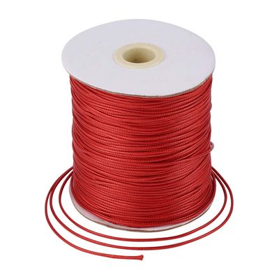 Cheriswelry 174 Yards/Roll 1.5mm Waxed Cord Dark Red Korean Polyester Jewelry Beading Threads String Round Knotting Braiding Cord with Spool for DIY Bracelet Macrame Necklace Jewelry Making