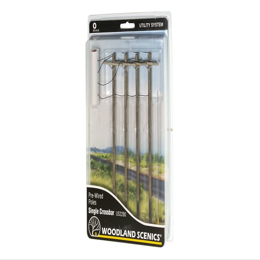 Woodland Scenics US2280 O Wired Poles Single Crossbar