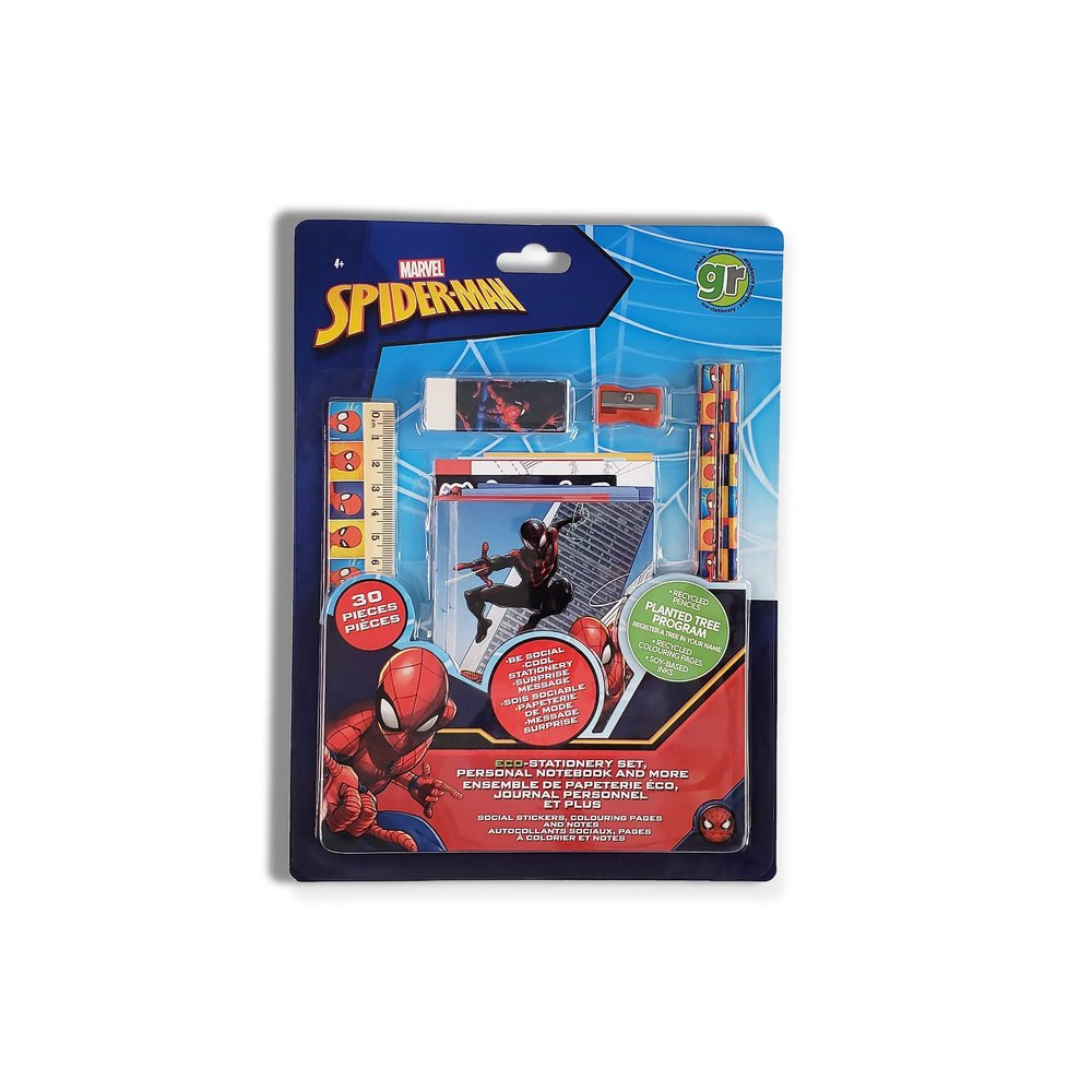 greenre Marvel Spiderman Eco- Stationary Set, Personal Notebook with Envelope- Back to School Stationary Set for Boys and Girls 3,4,5,6+, Writing Notebook- Under Tree Planting Program