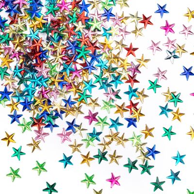 OIIKI 2000PCS 10mm Acrylic Rhinestone Star Embellishments, Mixed-Color Flatback Plastic Crystal Gem Stars, Christmas Decoration DIY Crafts for Making Jewelry, Earring, Necklace, Clothes (0.39in)