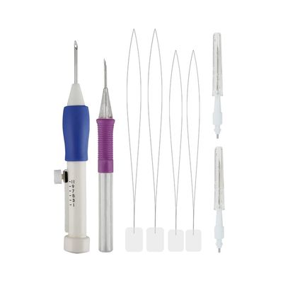 Acxico 9Pcs/Set Embroidery Punch Needle Kit with Case, Magic Embroidery Pen Set for DIY Sewing Craft Kit