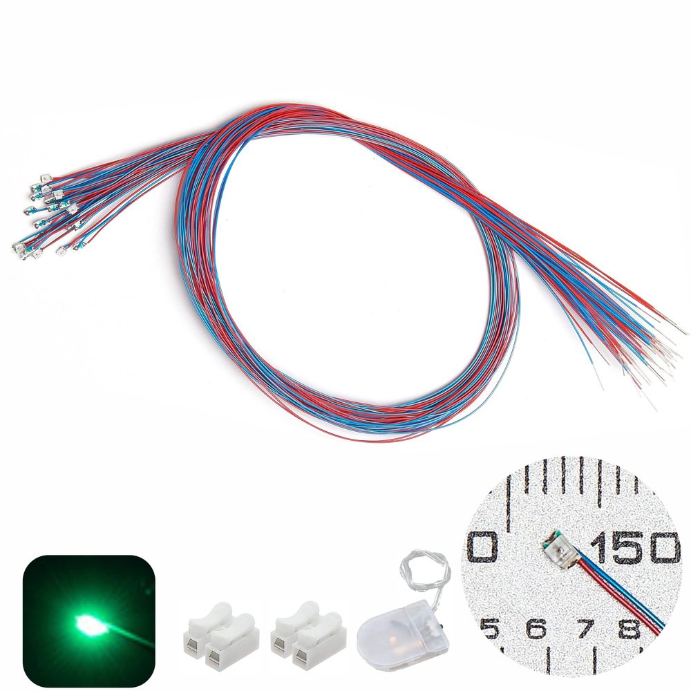 ZZHOB 25PCS Pre-Wired 0805 SMD LEDs(Light Mode: Continuous Green Light) Micro LED Light Emitting Diode with Assembly Accessories (Green, 25pcs)