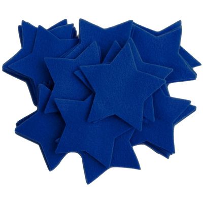 Playfully Ever After 4 Inch 15pc Felt Stars (Navy Blue)