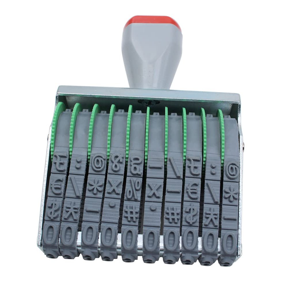 10 Digits Number Stamps Business Stamps Office Stamps Personalized Date Stamp Rubber Stamp Number Rubber Stamp Multi- Functional Creative Rolling Wheel Stamp Symbol Custom