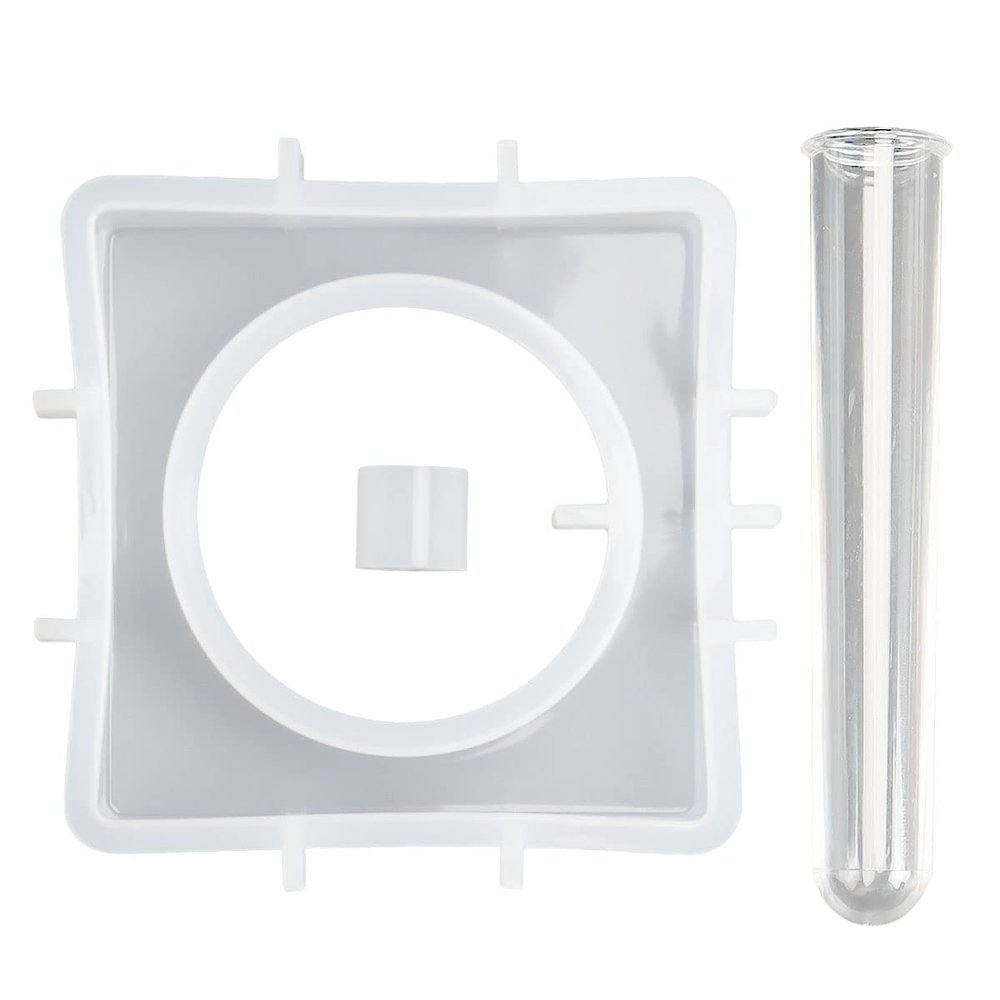 Resin Molds Silicone for Vase Silicone Mold Epoxy Resin Mold for Plant Propagation Station Vase Resin Casting Mold with Test Tube for Hydroponic Plants Flowers Office Home Decoration (Square)