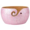 INTAJ Handmade Wooden Yarn Bowl for Knitting Crocheting - Exquisite Rosewood Yarn Storage Bowl Handcrafted - Christmas Gift (L (6" Dia x 4" H), Rose Gold Pink) view 1