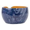 INTAJ Handmade Wooden Yarn Bowl for Knitting - Exquisite Yarn Storage Bowl Handcrafted - Christmas Gift (L (6"Dia x 4"H), Navy Blue) view 3