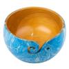 INTAJ Handmade Wooden Yarn Bowl for Knitting - Exquisite Yarn Storage Bowl Handcrafted - Christmas Gift (XL (7" Dia x 4" H), Beach Blue) view 2