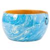 INTAJ Handmade Wooden Yarn Bowl for Knitting - Exquisite Yarn Storage Bowl Handcrafted - Christmas Gift (XL (7" Dia x 4" H), Beach Blue) view 3