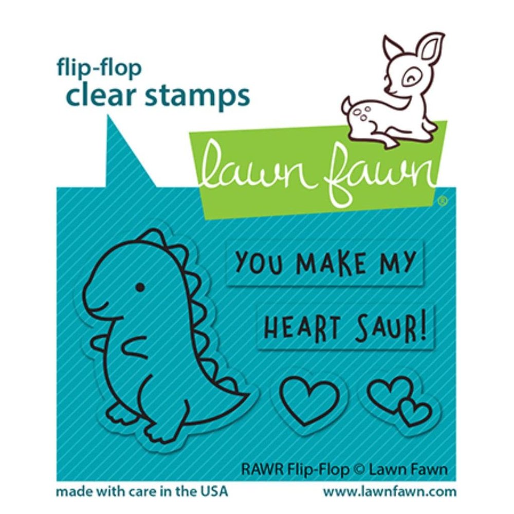 Lawn Fawn Clear Stamps 3"X2"-RAWR Flip-Flop -LF2741