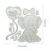 Cute Elephant Metal Die Cuts, Cutting Dies for Card Making Clearance, Embossing Dies for Scrapbooking, DIY Album Paper Cards Decoration view 2