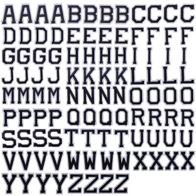 J.CARP 104Pcs Black Alphabet A to Z Patches, Iron on Sew on Letters for Clothing, Hats, Shoes, Backpacks, Handbags, Jeans, Jackets etc.