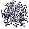 J.CARP 104Pcs Black Alphabet A to Z Patches, Iron on Sew on Letters for Clothing, Hats, Shoes, Backpacks, Handbags, Jeans, Jackets etc. view 2