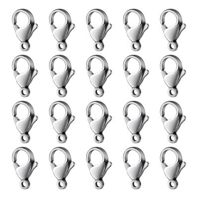 120PCS 9MM Lobster Clasps 304 Stainless Steel Lobster Claw Clasps Bulk for Jewelry Making DIY Necklace Bracelet