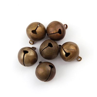 HANRUO Bronze Metal Jingle Bells Loose Beads Festival Party Decoration/Christmas Tree Decorations/DIYCrafts Accessories (Christmas Bell Size : 12mm 10pc, Color : Bronze)