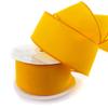 2.5" Wired Suede Velvet Ribbon Soft Velvet Fabric with Wired Edges for Bows, Holiday Wreaths, Gift Wrapping, Floral Arrangements and DIY Craft Projects (Yellow Gold, 25 yds) view 1