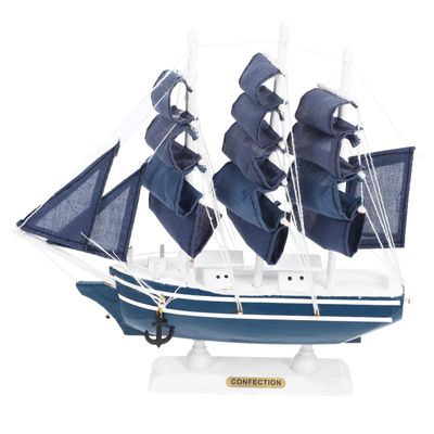 1Pc Coastal Table Decoration Miniature Sailing Boat Model Wooden Ship Models Handmade Vintage Nautical Sail Ship for Tabletop Home Decor- Large Boat Statue A Sailing Ship Sculpture