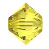 100pcs Authentic Preciosa 4mm (0.16 Inch) Small Faceted Bicone Crystal Loose Beads Yellow Citrine Compatible with Swarovski Elements Crystals for Jewelry Making Pre-B429 view 1