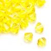 100pcs Authentic Preciosa 4mm (0.16 Inch) Small Faceted Bicone Crystal Loose Beads Yellow Citrine Compatible with Swarovski Elements Crystals for Jewelry Making Pre-B429 view 2