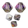 100pcs Preciosa 4mm (0.16 Inch) Faceted Bicone Crystal Beads Crystal Volcano (Silver Purple Orange Metallic) Compatible with Swarovski Elements Crystals Jewelry Making Pre-B457 view 1