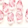 100pcs Genuine Preciosa 4mm (0.16 Inch) Small Faceted Bicone Crystal Beads Light Rose Pink Compatible with Swarovski Elements Crystals Jewelry Making Pre-B455 view 2