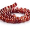 HZLXF1 Natural Stone Smooth Carnelian Red Stripes Agates Round Beads Spacer Loose Beads for Jewelry Making 4mm-12mm DIY Bracelet 15" 39cm (Item Diameter : 8mmAbout46pcs) view 2