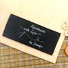 50pcs Black Fabric tag Custom Clothing Label Personalized Sewing tag Handmade with Love by Your Name Needle and Thread Design Black Silky Satin end fold tag Flat Sewing sew in Label view 1