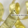 MEEDEE Gold Metallic Wired Ribbon 1 Inch x 25 Yards, Woven Ribbon for Gift Wrapping, Wreath Bows, Graduation Decor, Weddings, Party Decorations view 3