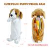 Pencil Case for Boy, BB FUNHOUSE Cute Dog Pencil Pen Holder Case 3D Plush Animal School Supplies Storage Bag Pouch Plush Toy for Kids, Beagle view 2