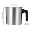 1.2/3L Candle Melting Pot Wax Melting Cup Wax Melting Pot Candle Making Pouring Pot For Home DIY Stainless Steel Candle Store (1.2L) view 2
