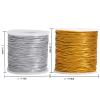 2 Rolls Metallic Stretch Cord Elastic Cords Ribbon Metallic Tinsel Cord Rope for Ornament Hanging, Decorating, Gift Wrapping, 1 mm 120 Yards(Gold and Silver) view 3