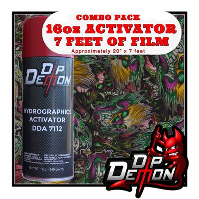 Hydrographic Film Activator Combo Kit Gold Metallic Dragons Hydro Dipping 16oz Dip Demon
