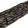 Bone Beads | Carved Ox Bone Tube/Barrel Beads | Dark Brown Diagonal Line view 4